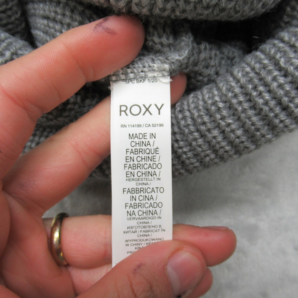 Roxy Freja Beanie Womens One Size Grey Ribbed Knit Water Repellent Hat $30 NEW - Picture 7 of 14